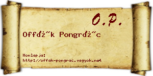 Offák Pongrác névjegykártya